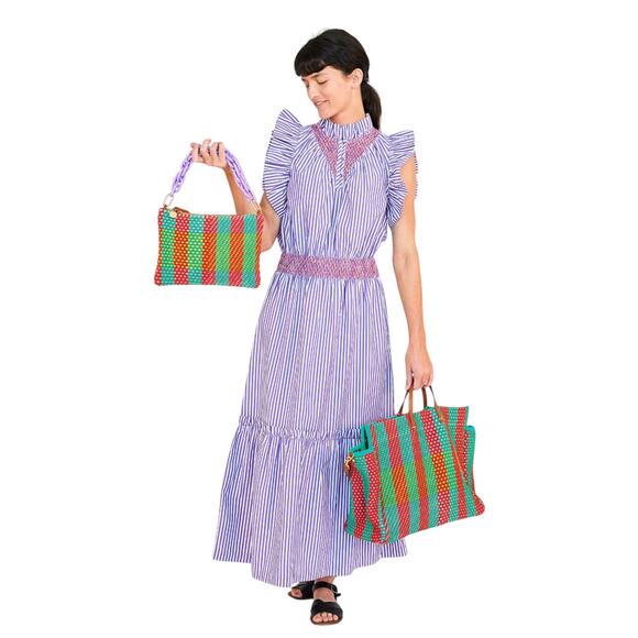 CLARE V. Shortie Strap in Lilac Resin - Picture 2 of 5